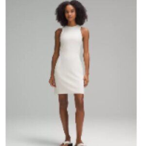 Lululemon Ribbed Softstreme Slim-Fit Tank Dress Size 6 in Bone